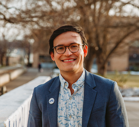 Sierra Martinsen stands with a stethoscope around her neck.