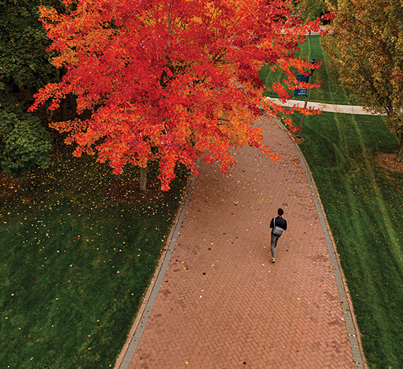 Passerini waving at attendees at her inauguration.